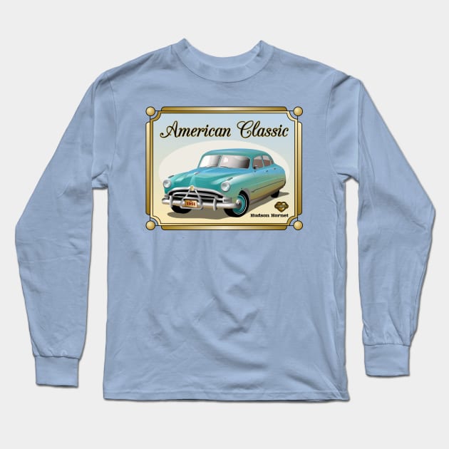 Hudson Hornet American Classic Long Sleeve T-Shirt by Sue Cervenka